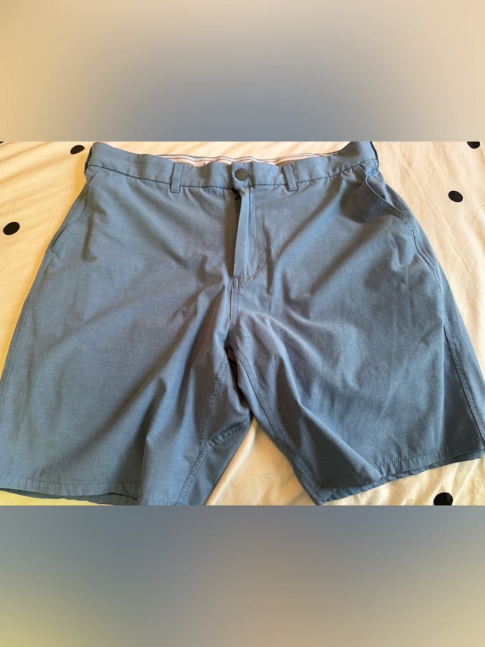 johnnie-O Slate Blue Flat-Front Stretch Shorts